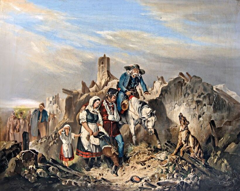 Soupper, A. jelzéssel: Katonák csata után, 1850