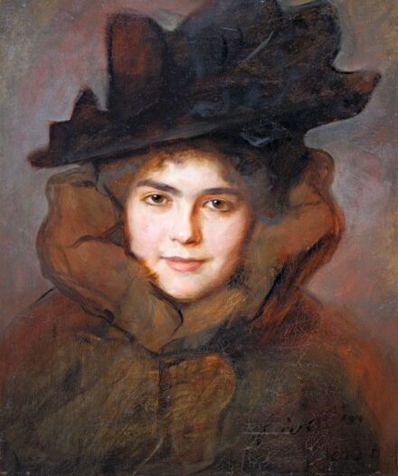 László Fülöp (1869-1937): Kalapos hölgy, 1898