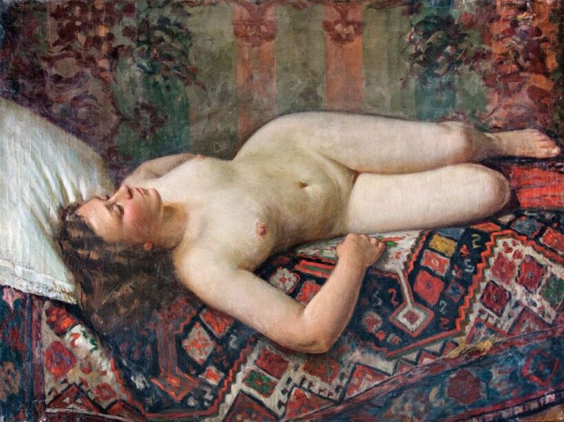 Szőllősi János (1884-?): Alvó akt szőnyegen
