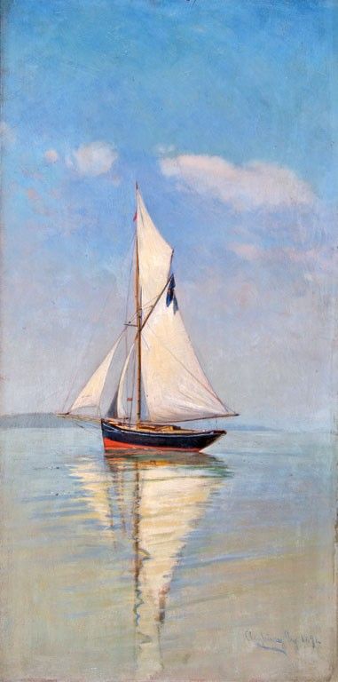 Aggházy Gyula (1850-1919): Balatoni vitorlás, 1891