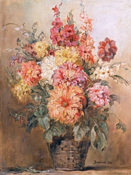 Benczúr Ida, Dolányi (1876-1970): Nyári virágok kosárban