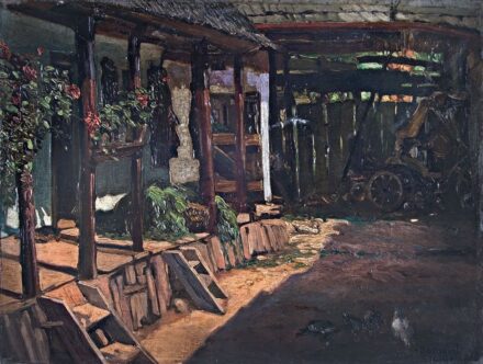 Paizs - Goebel Jenő (1898-1944): Falusi udvar, 1918