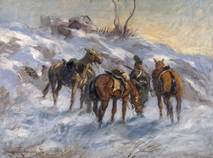 Lengyel - Reinfuss Ede (1873-1942): Pihenő kozákok hóban
