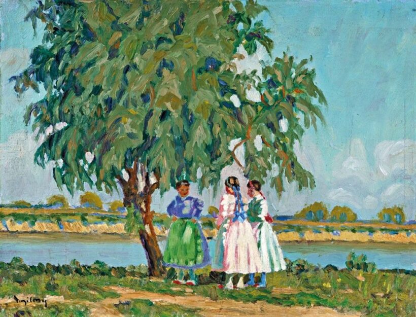 Nyilasy Sándor (1873-1934): Lányok a folyóparton