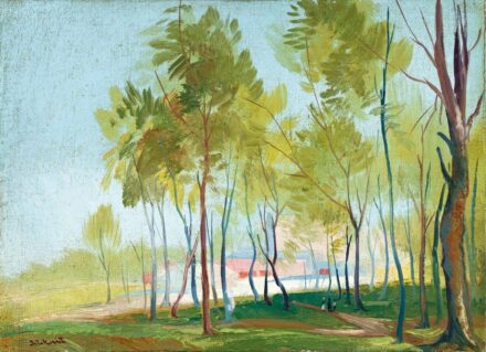 Istókovits Kálmán (1898-1990): Házak a fák mögött