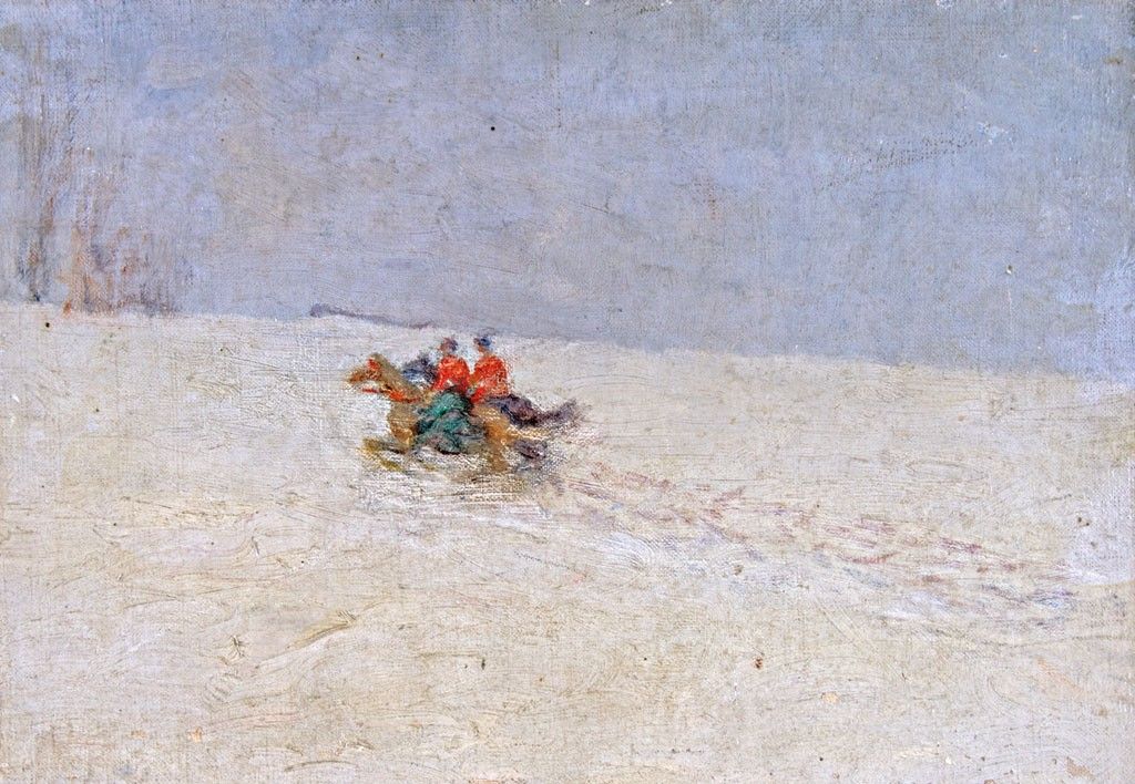 Kunffy Lajos (1869-1962): Lovasok a hóban