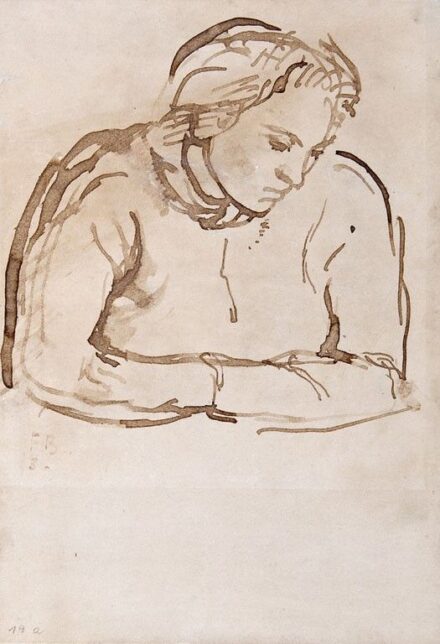 Ferenczy Béni (1890-1967): Könyöklő leány