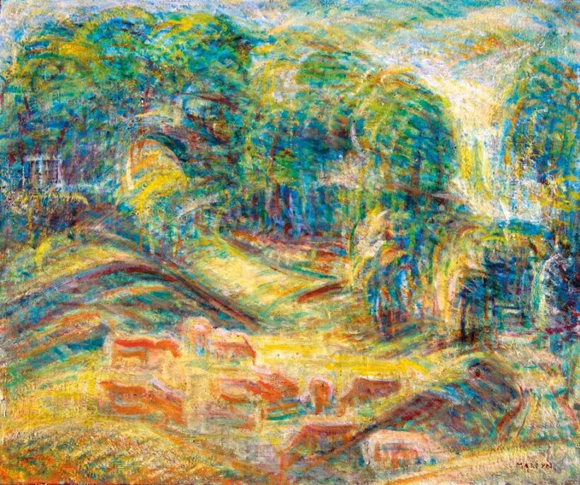 Martyn Ferenc (1899-1986): Tájkép legelésző csordával