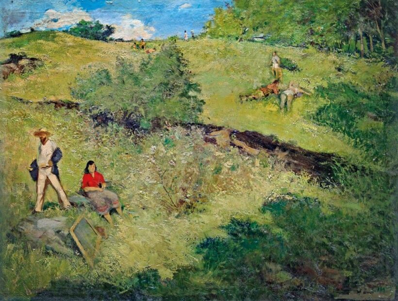 Ördögh László (1923-2007): Piknik a napfényes domboldalon