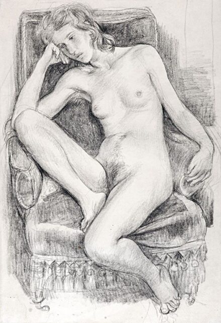 Szabó Vladimir (1905-1991): Fotelban ülő akt