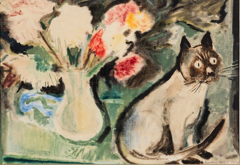 Bartha László: Csendélet cicával