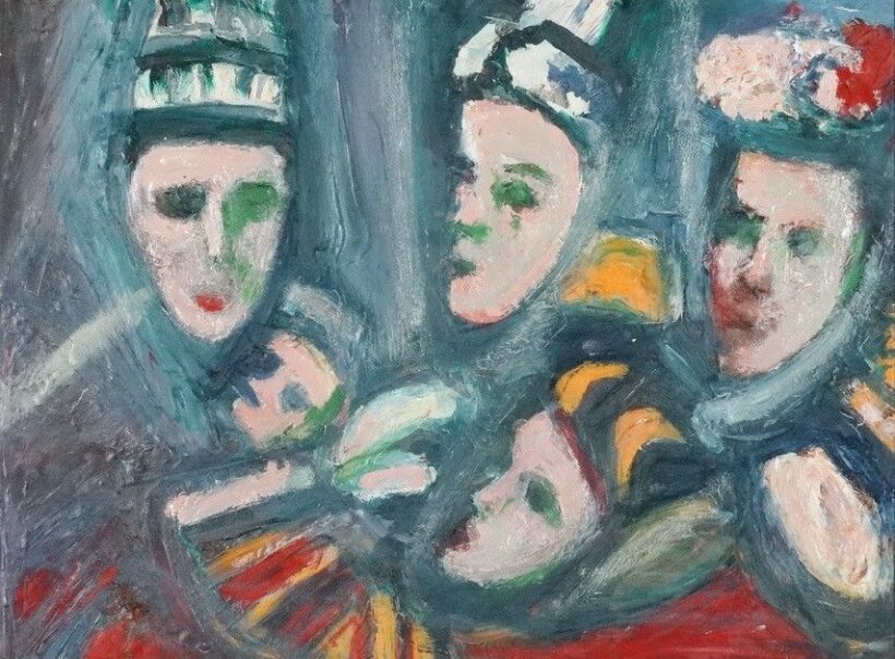 Schéner Mihály (1923 - 2009): Velencei karneváli maskarák, 2003