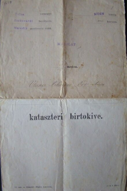58-1698 cca 1930 Kateszteri Bitrokív / Mőzs község