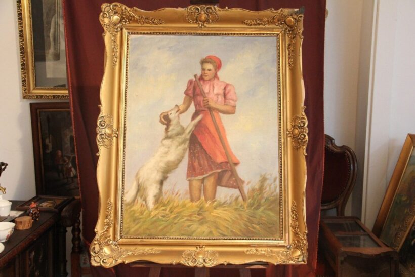 Sziklai Lajos - Leány kutyával