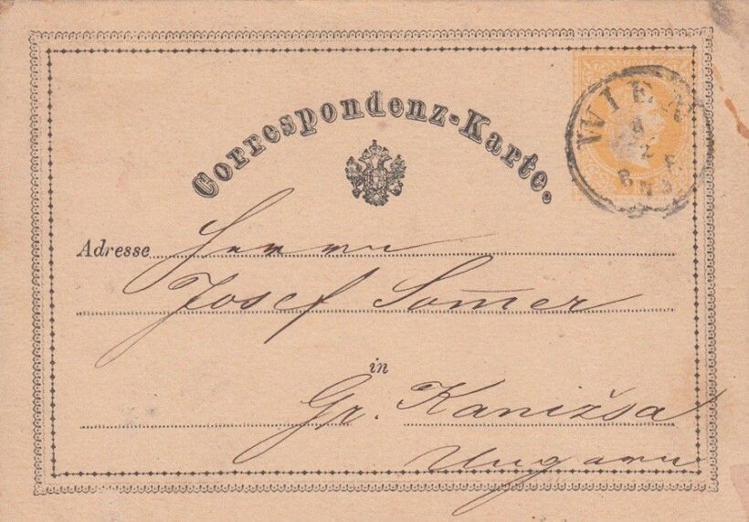 59-546 1873 Díjjegyes levelezőlap "WIEN" -Nagykanizsa