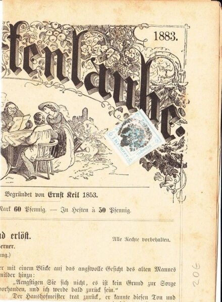 59-1219 1883 "Gartenlande" c. kertészeti lap 1 krajcáros bélyeggel