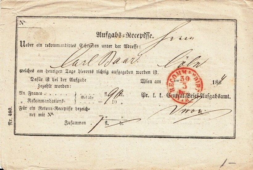 59-1218 1894 Feladvevény "Köln"