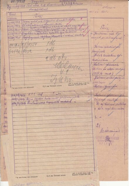 60-1289 1958-59 Titkos jegyzékek kimútatása az Eplényi állomásfőnőkség részére. / 5db