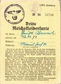 60-1256 1942 Ruhajegy Mainsdorfi Gazdasági Hívatal pecsétjével