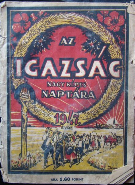 61-841 Igazság. c. lap nagy képes naptára 1947. év ( kissé szakadozott)
