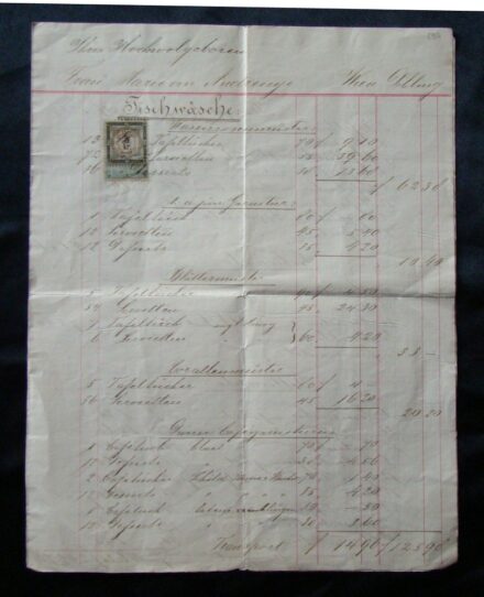 61-794 1895. Számla 5kr bélyeggel