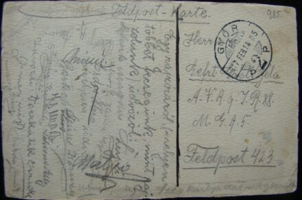 61-985 ~1917 Kézzel készitett képeslap "A.V.A.G T.r 88"