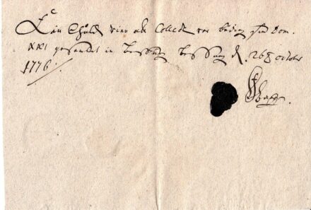 61-1387  1776 Latin nyelvű nyugta