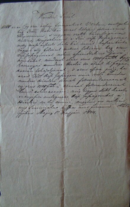 61-1607 1834 Kötelező levél