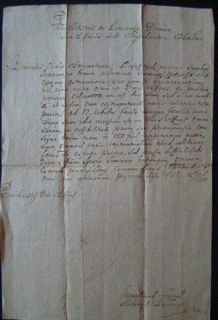 61-1610 1780 Levél pénz visszafizetésről