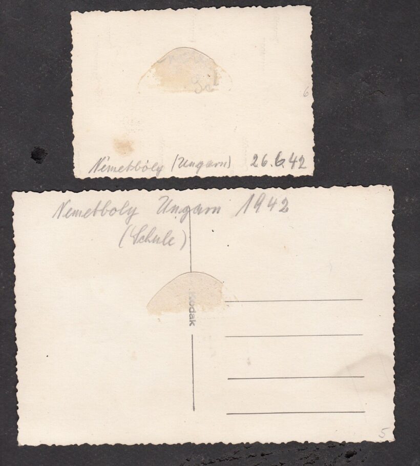 61-45 1942 2 db fénykép Németbóly ( 1950-től Bóly) német nemzetiségű iskola díákjai és tanárai. 8.5x6 és 13x9 cm EREDETI! - Image 2