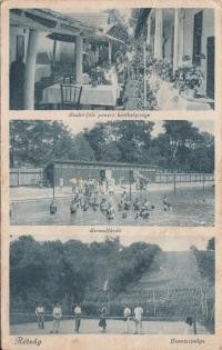 61-1169 Rétság/ Szabó-féle panzió kerthelyisége, Starndfürdő, Teniszpálya