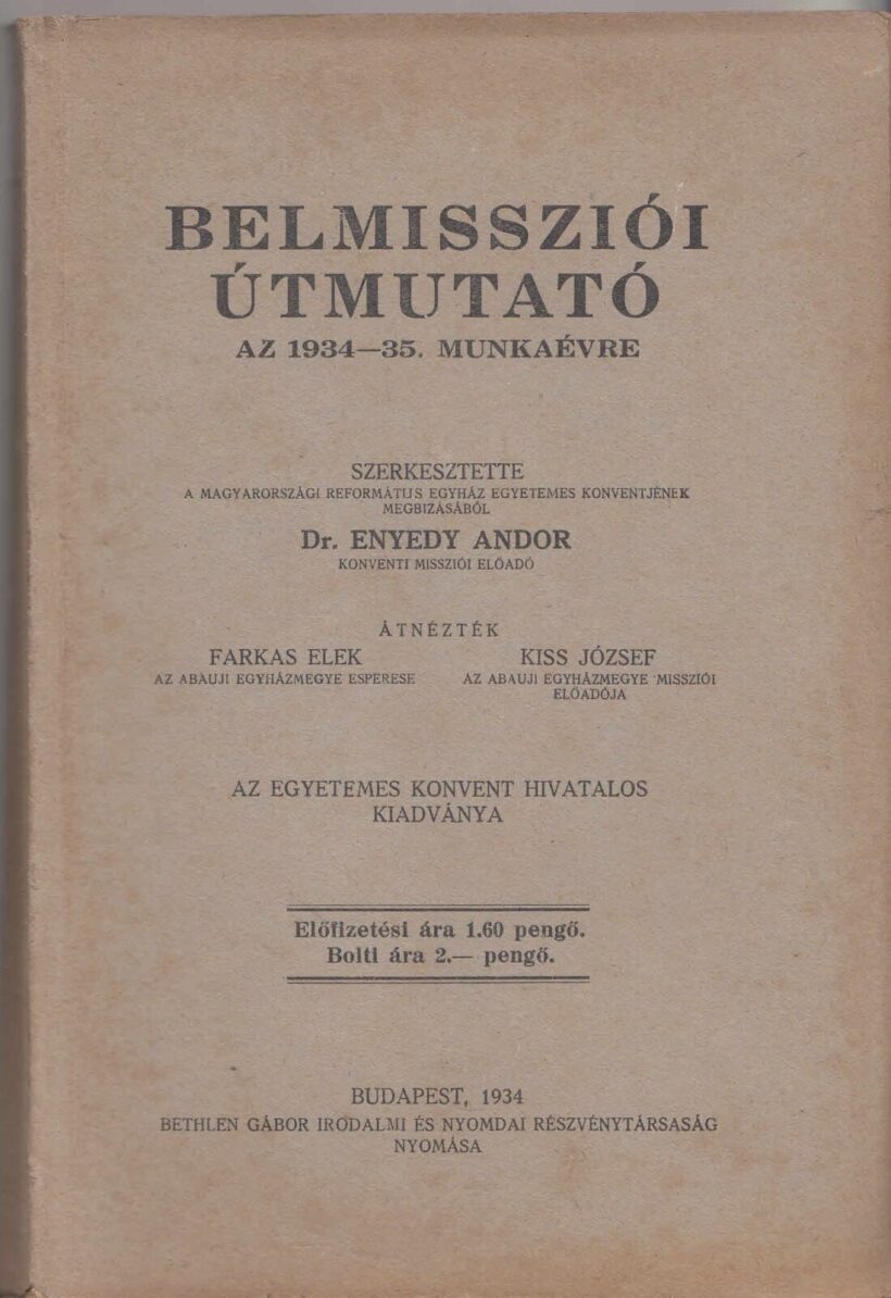 61-1451 Belmissziói útmutató az 1934-35. évre
