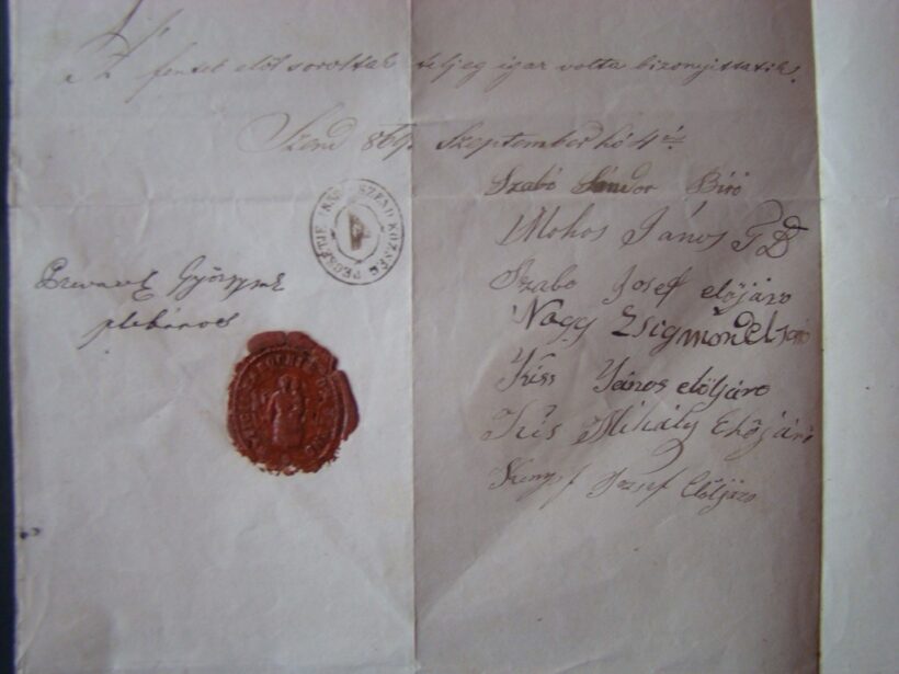 61-1679 1869 Bizonyítvány katona köteles személyről, hogy ő a család fentartója, szép viaszpecséttel - Image 2