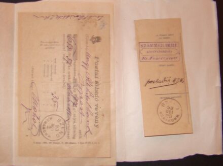 61-951 1893 2 db postai feladóvény papírra ragasztva