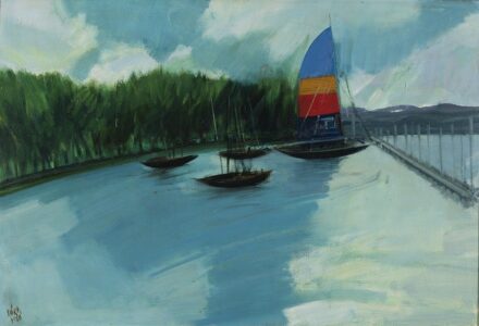 Kóka Ferenc:  Balatoni kikötő (1986) 