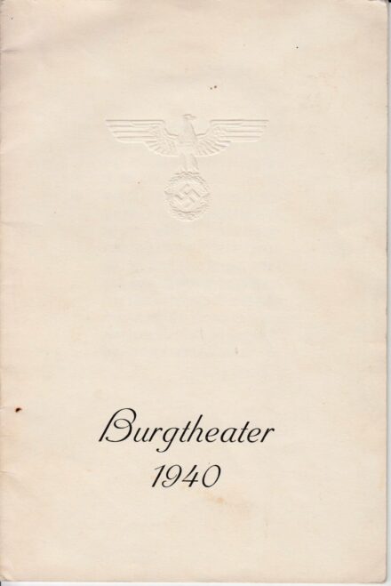 62-188 1940 Berlini Opera műsorfüzete 8. oldal / Adolf Hitler előszavával