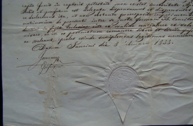 62-1126 1858 Simor János győri püspök fejléces levele és aláírása, szárazpecséttel - Image 2