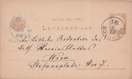 62-727 1897 2kr levelezőlap "KROMPACH" - "WIEN"