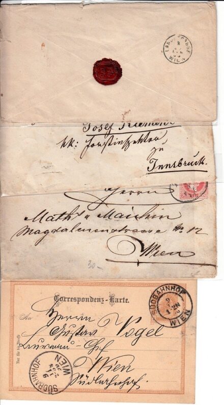 62-566 1873-1899 3 db levél előlap/hátlap + díjjegyes levelezőlap