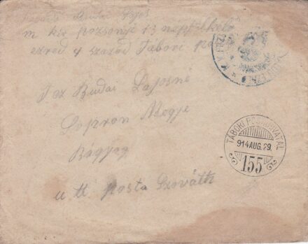 62-865 1914. Magy.Kir. pozsonyi 13. népfelkelő ezred 4. század. "Szóváth" /tartalommal
