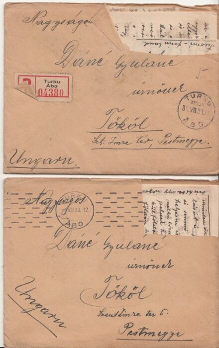 62-1204 1939 Dáné Gyula (1887-?) festő- és iparművész által Párizsból írt levél feleségének