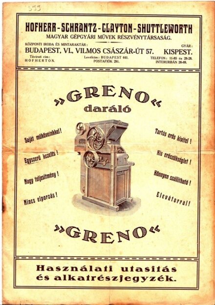 62-399 "GRENO" daráló használati útasítása