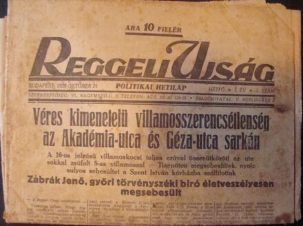 62-1563 1929 Reggeli Ujság, Politikai hetilap