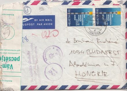 63-978 Vám pecséttel ellátott levél tartalommal, Argentínából Budapestre küldve.