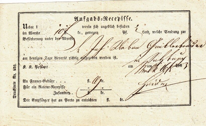 63-679 1845. Tértivevény kézírásos