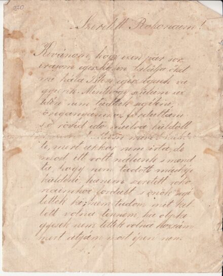 63-970 1891. Nagy Lajos IV. oszt. tanítójelőlt levele rokonainak Bezinből ( Győr megye)