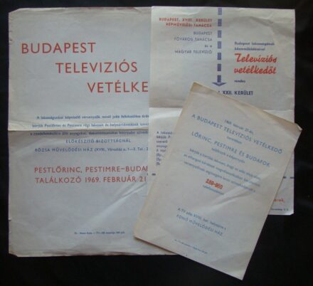 63-1152 1961 Magyar Televízió vetélkedőjére 3db felhívás