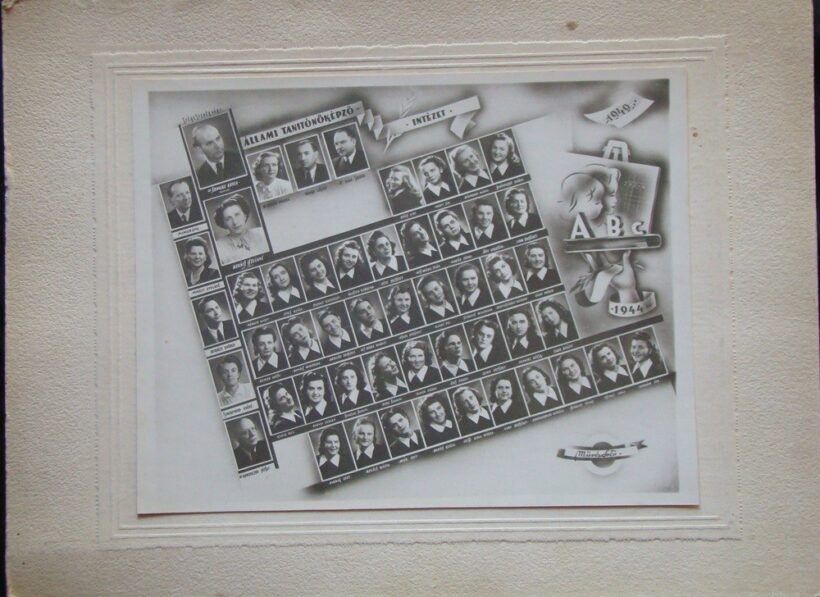 63-1183 1949 Székesvehérvári Állami Tanitóképző Intézet végzős hallgatók tablóképe 33x23cm