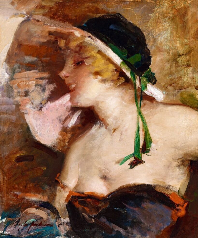 Vigh Bertalan Randevú előtt (Szőke lány kalapban), 1930 körül