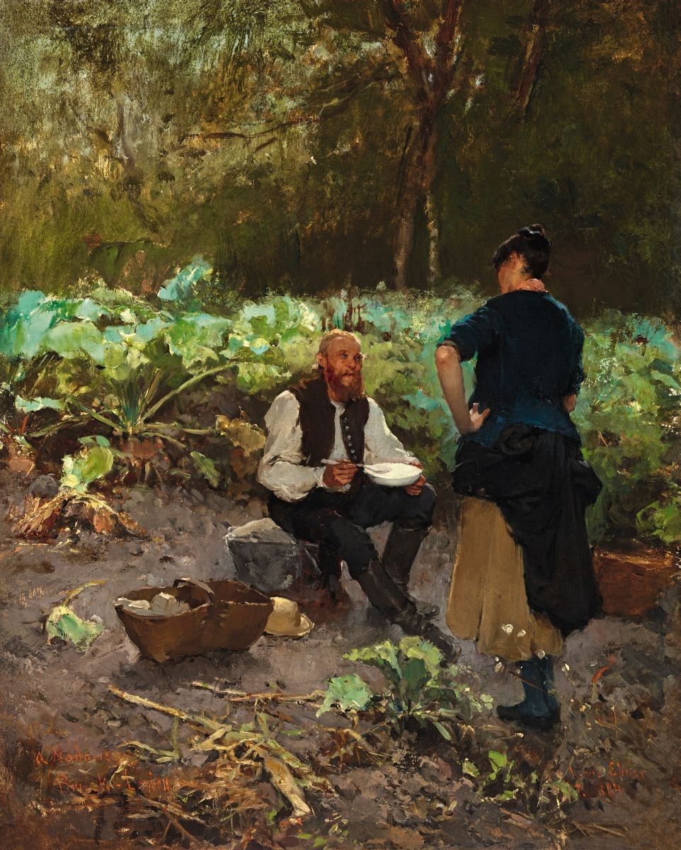 Deák Ébner Lajos Beszélgetők (Konyhakertben), 1884